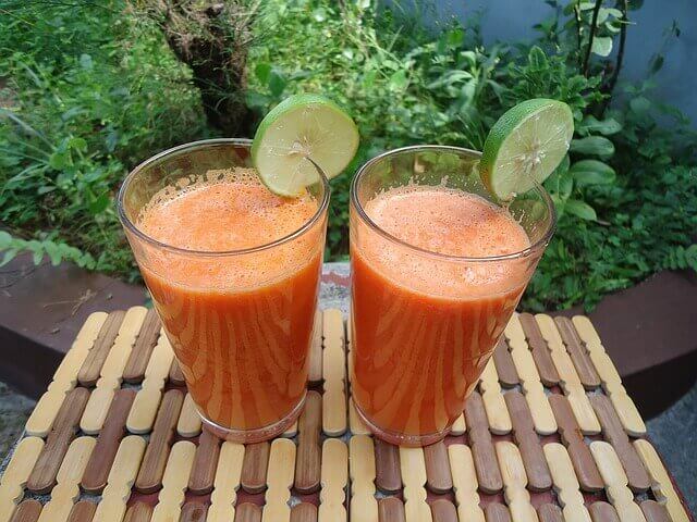 Ginger, orange and carrot juice boost your skin health.