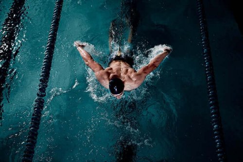 Man swimming.