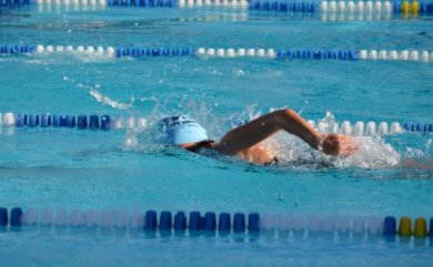 Swimming person.