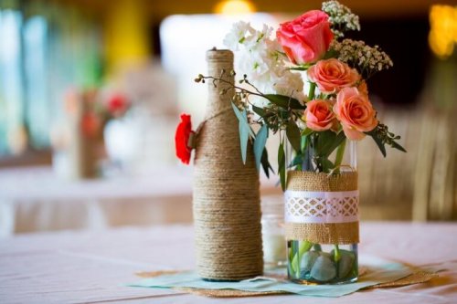 Use wine bottles to make pots.