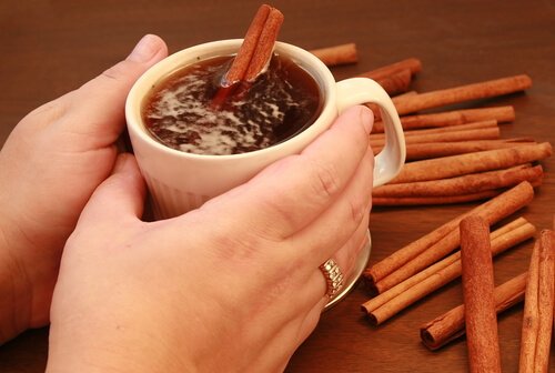 Black tea with cinnamon and honey.