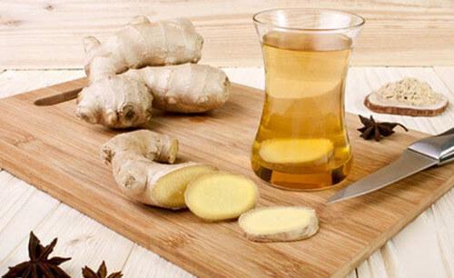 Ginger lemonade to stop vomiting.