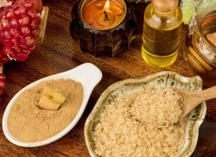Olive oil and sugar to exfoliate your lips.