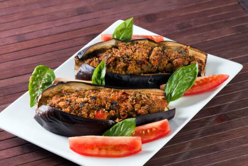 Vegetable Stuffed Eggplant with Vinaigrette