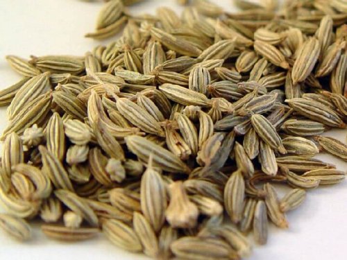 Fennel seeds on a table.