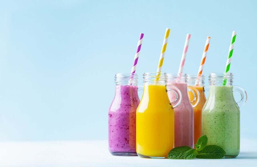 Fresh fruit smoothies.