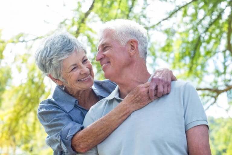 A happy elderly couple.