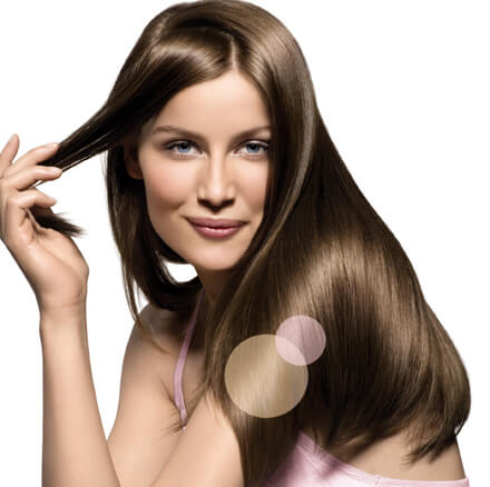 Woman with smooth and shiny hair.