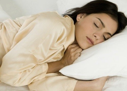 A woman sleeping.