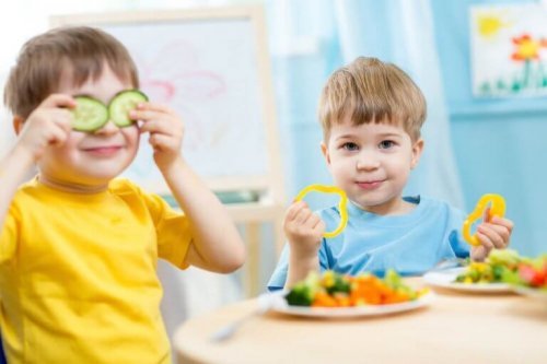 Children are at the table.