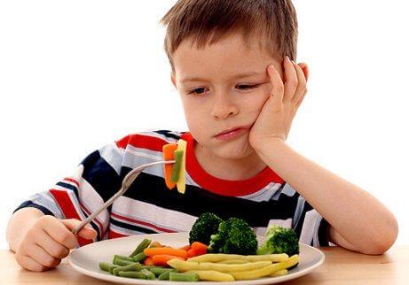 An abused child who doesn't want to eat his vegetables.