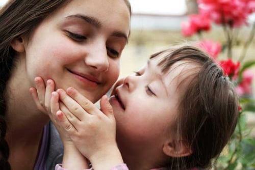 Mother and daughter bonding.