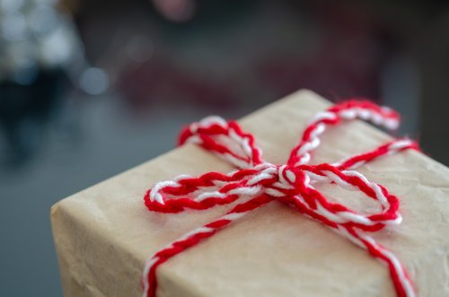 Gift box with ribbon