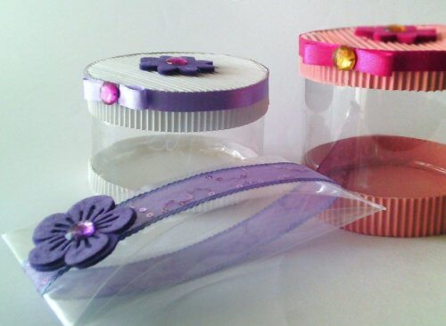 Gift boxes with plastic bottles