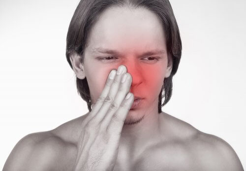 Man with nasal congestion