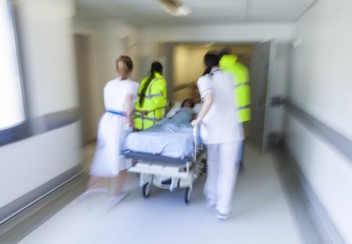 Doctors with a patient.