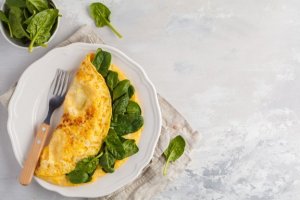 Spanish Omelet with Spinach, Chia Seeds, and Spirulina