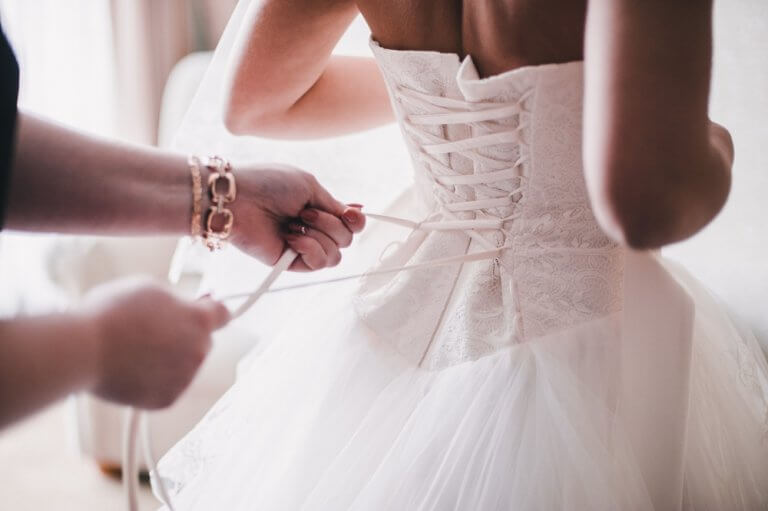 wedding dress with corset