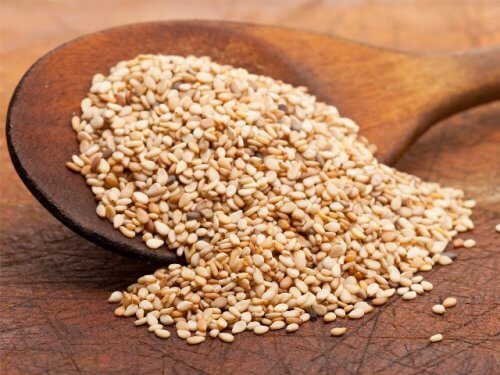 White sesame seeds.