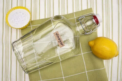 Vinegar and lemon mixture.