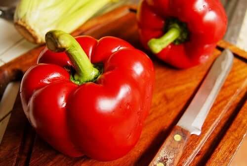 Red bell pepper stuffed with tuna fish