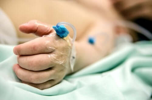 A person with a catheter.