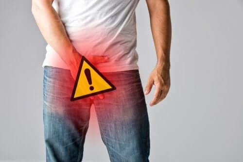 A man with testicular pain.