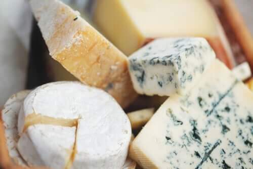 Several types of cheese.
