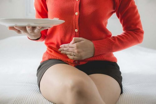 A woman with heartburn.