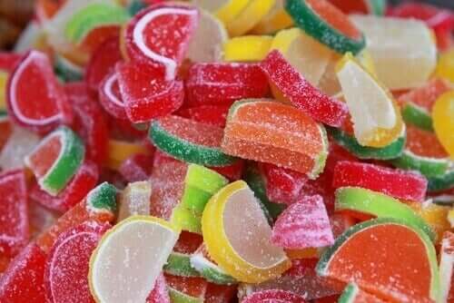 Jellybeans with fructose syrup.