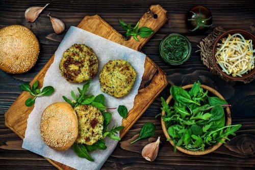 Vegan burgers.