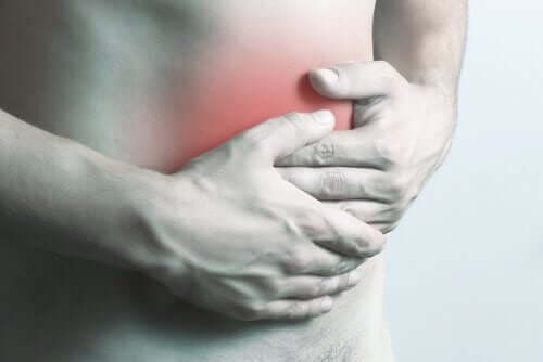 A man with abdominal pain.