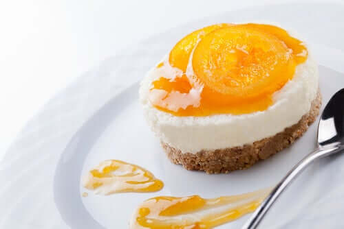 Peach cheesecake.