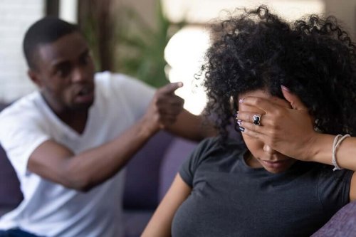 A couple arguing.
