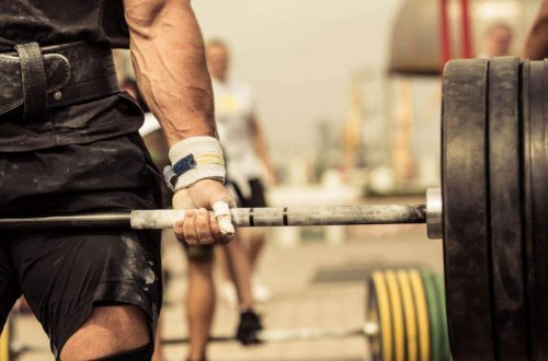 A man lifting weights.