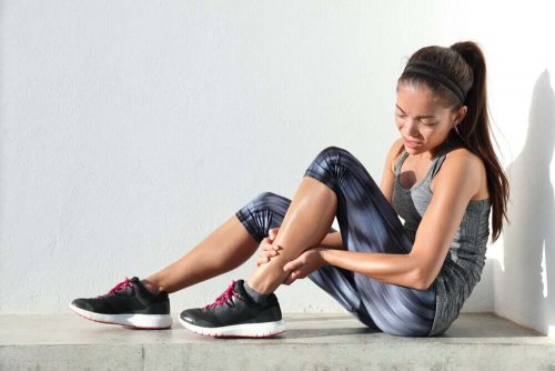 A woman in pain.