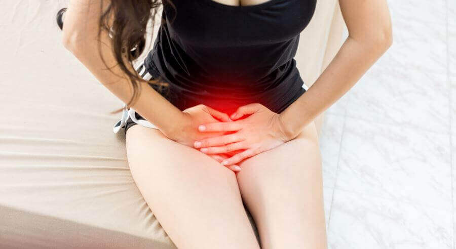 A woman with a crabs infection.
