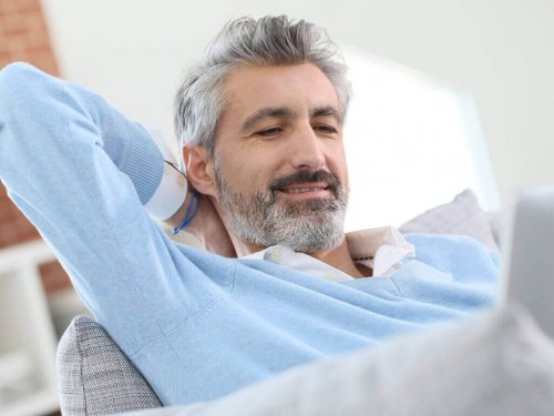 A man relaxing.