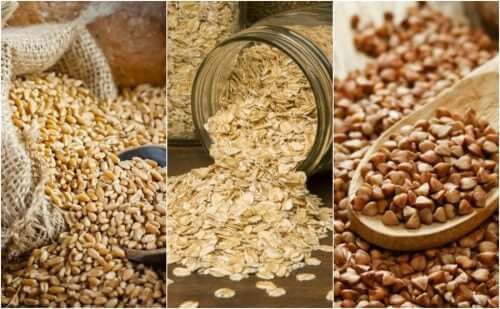 3 types of cereal grains.