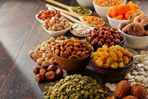 Bowls of nuts.