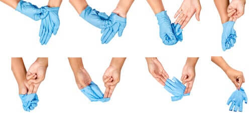 How to take off medical gloves.