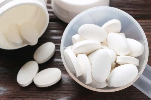 Calcium supplement pills.