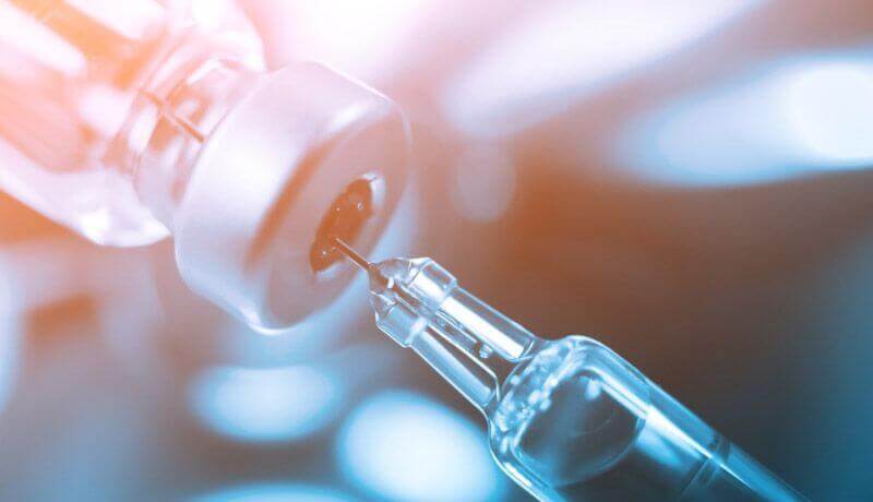 The testing of a vaccine for coronavirus.