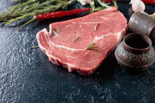 A raw steak fillet.