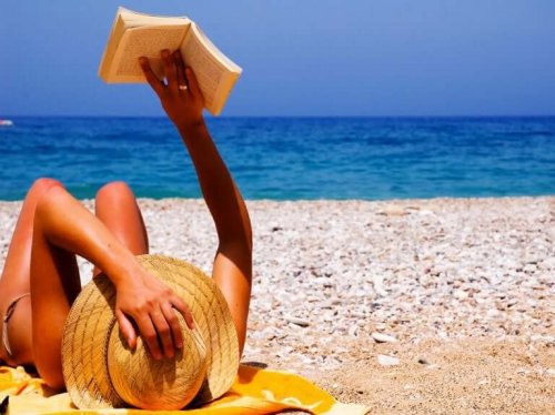 A lady on the beach.