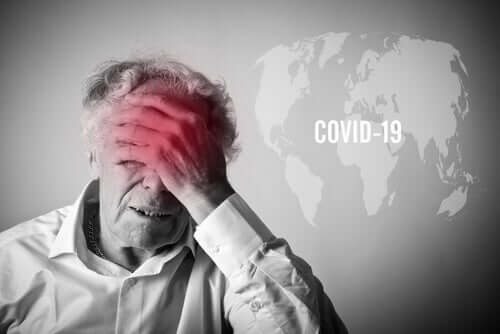 An elderly man worried about COVID-19.