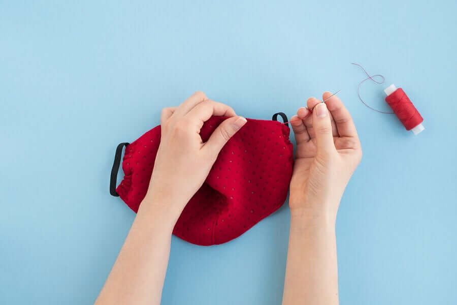 Making cloth masks.
