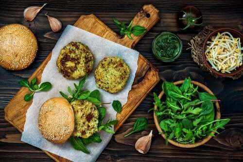 Mushroom black bean burgers.