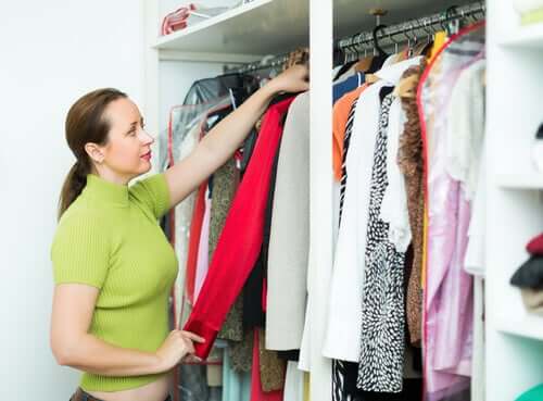 An organized closet.