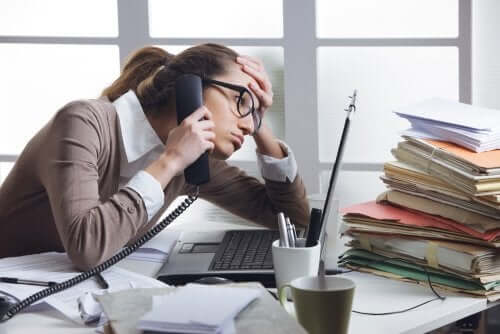 A stressed woman.